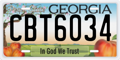 GA license plate CBT6034