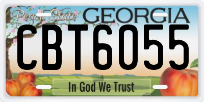 GA license plate CBT6055