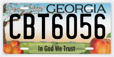 GA license plate CBT6056