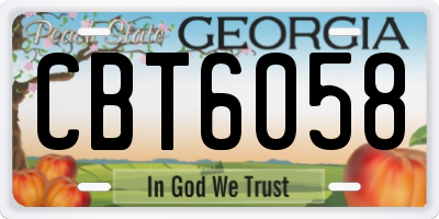 GA license plate CBT6058