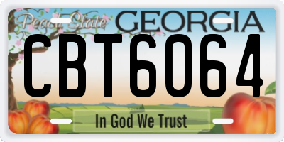 GA license plate CBT6064