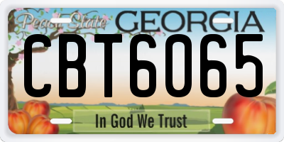GA license plate CBT6065