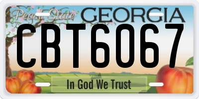 GA license plate CBT6067