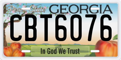 GA license plate CBT6076