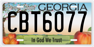 GA license plate CBT6077