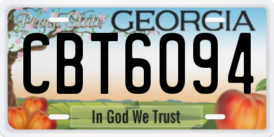 GA license plate CBT6094