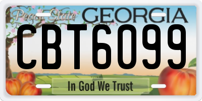 GA license plate CBT6099