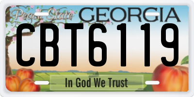 GA license plate CBT6119