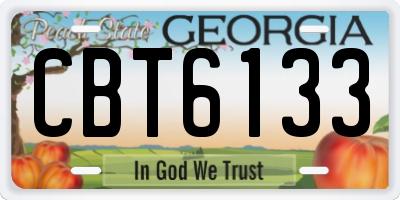 GA license plate CBT6133