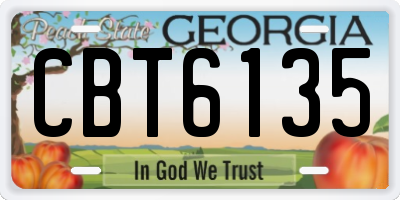 GA license plate CBT6135