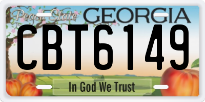 GA license plate CBT6149