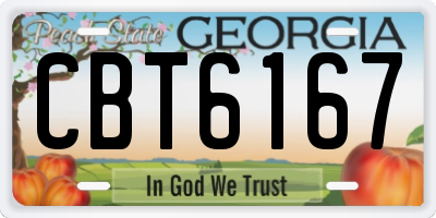 GA license plate CBT6167