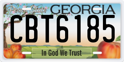 GA license plate CBT6185