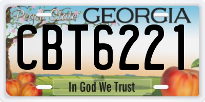 GA license plate CBT6221