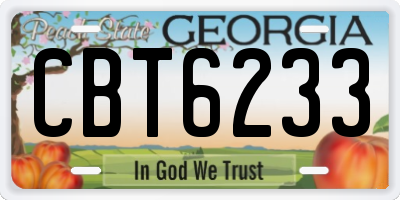 GA license plate CBT6233