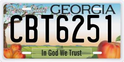 GA license plate CBT6251