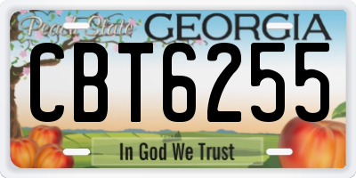 GA license plate CBT6255