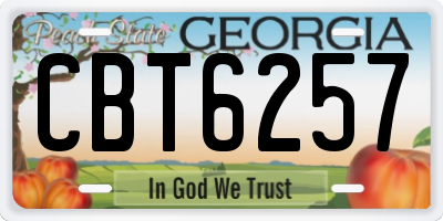GA license plate CBT6257