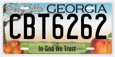 GA license plate CBT6262