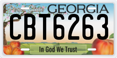 GA license plate CBT6263