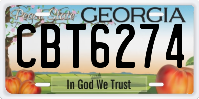 GA license plate CBT6274