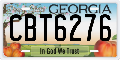 GA license plate CBT6276