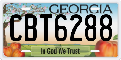 GA license plate CBT6288