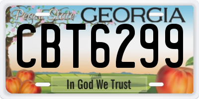 GA license plate CBT6299