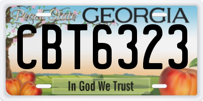 GA license plate CBT6323