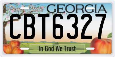 GA license plate CBT6327