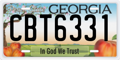 GA license plate CBT6331