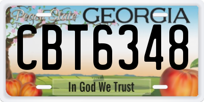 GA license plate CBT6348