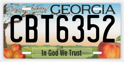 GA license plate CBT6352
