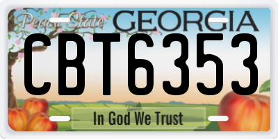 GA license plate CBT6353