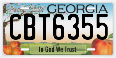GA license plate CBT6355
