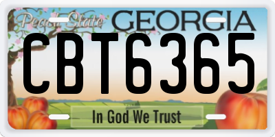 GA license plate CBT6365