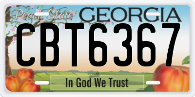 GA license plate CBT6367