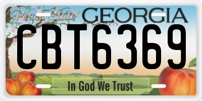 GA license plate CBT6369