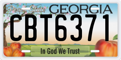 GA license plate CBT6371