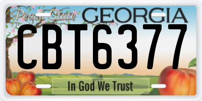 GA license plate CBT6377