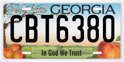 GA license plate CBT6380