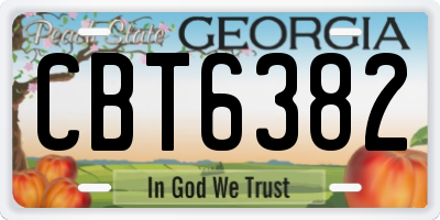 GA license plate CBT6382