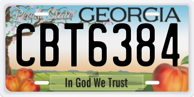 GA license plate CBT6384