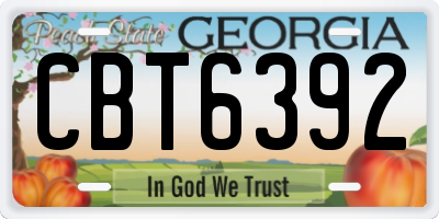 GA license plate CBT6392