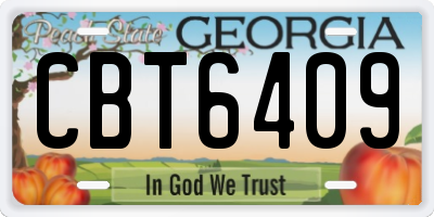 GA license plate CBT6409