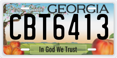 GA license plate CBT6413