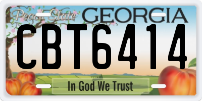 GA license plate CBT6414