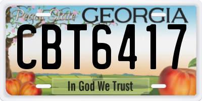 GA license plate CBT6417