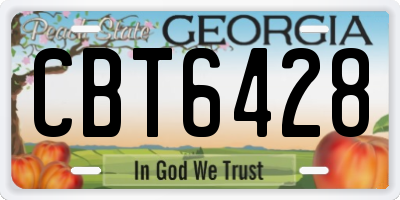 GA license plate CBT6428