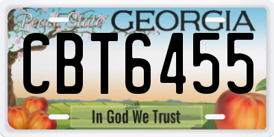 GA license plate CBT6455